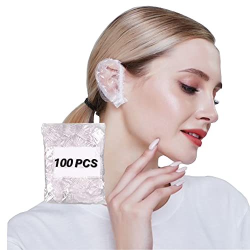 Clear Disposable Ear Protectors Waterproof Ear Covers for Hair Dye Shower Bat...