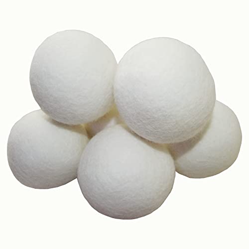 Wool Dryer Balls XL Size, Reusable Natural Fabric Softener for Laundry, 100% ...